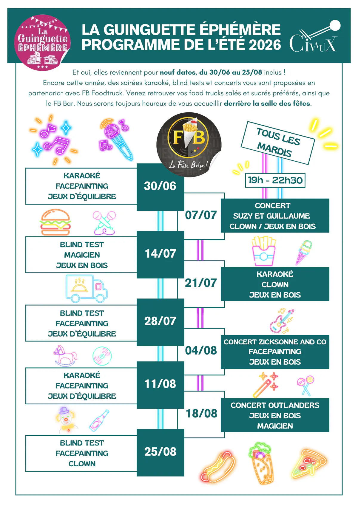 La Guinguette Ephemere programme 2026