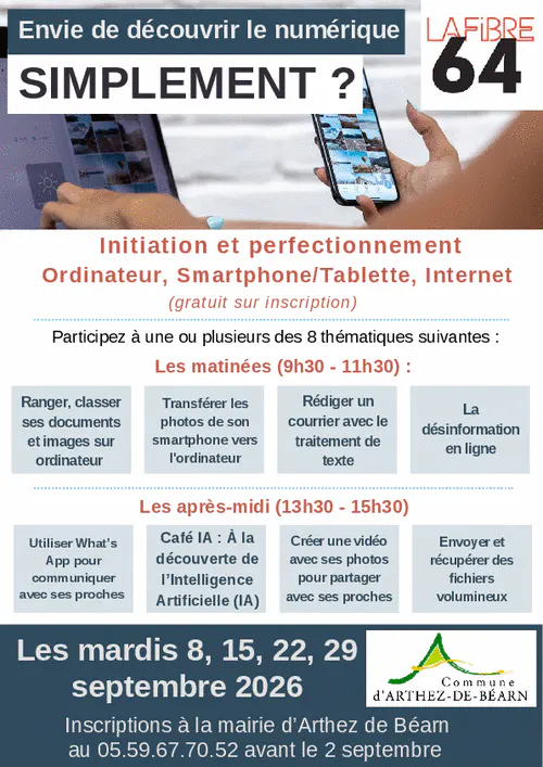 France Services : En septembre, suivez les ateliers numériques proposés par la Fibre 64!