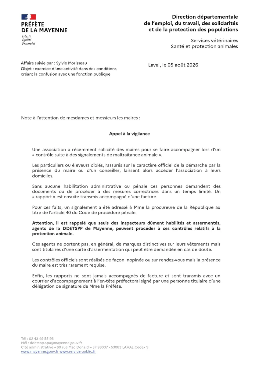 Actualités - Information Préfectorale - Châtillon sur Colmont