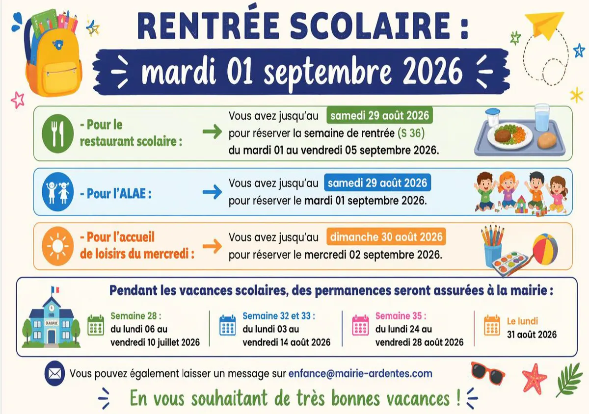 Rentrée scolaire 2026/2027