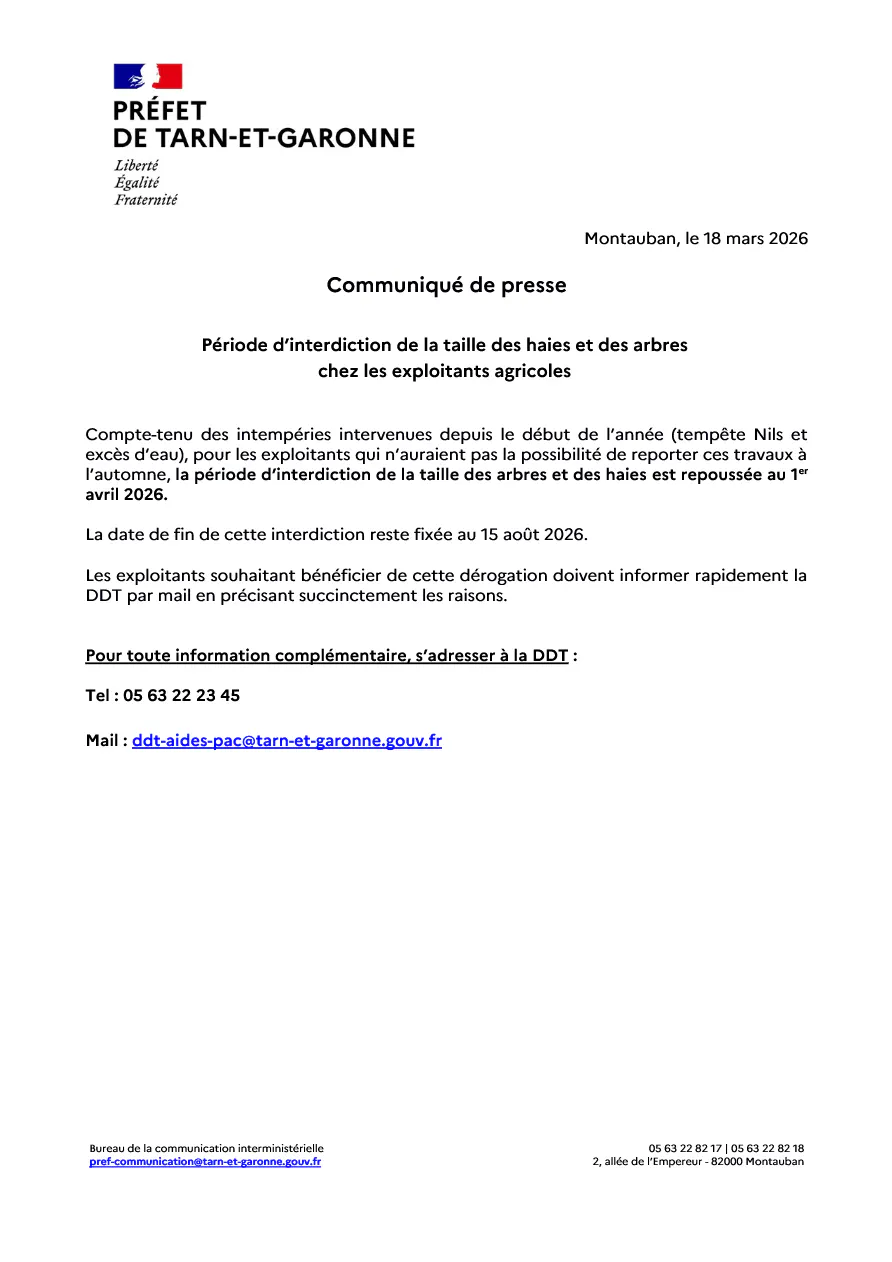 Communiqué de presse