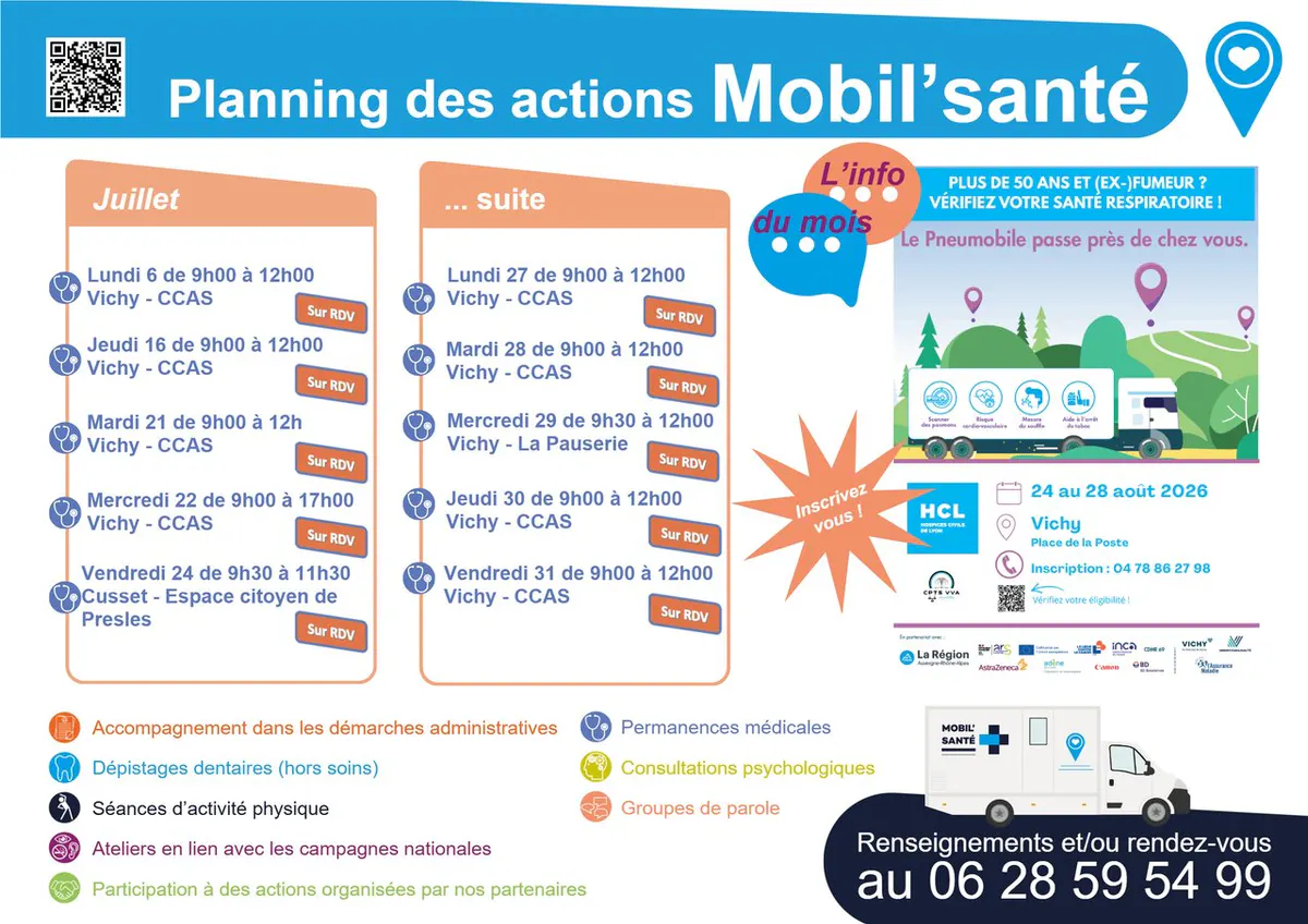 Planning des actions Mobil'Santé - Juillet 2026