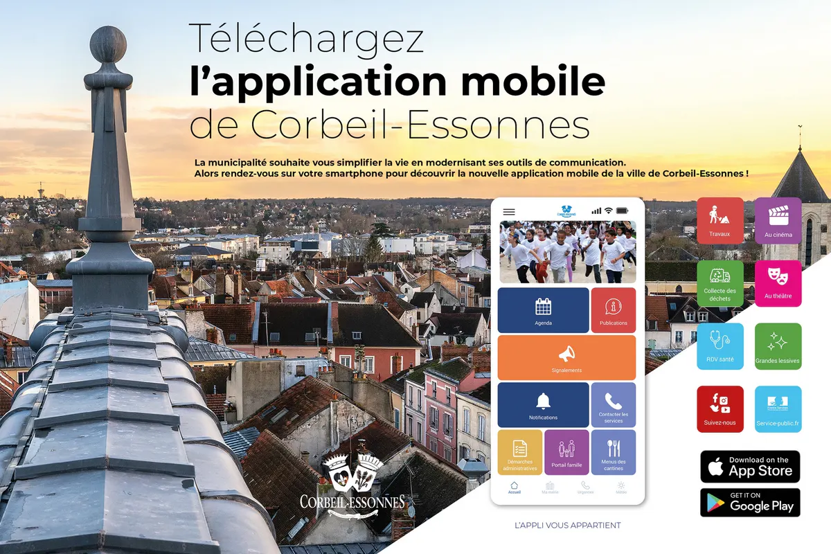 Découvrez l’application mobile de Corbeil-Essonnes pour votre smartphone