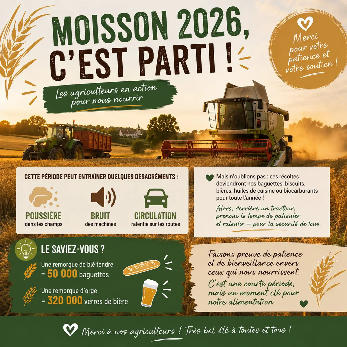 MOISSON 2026, C’EST PARTI ! Les agriculteurs en action pour nous nourrir