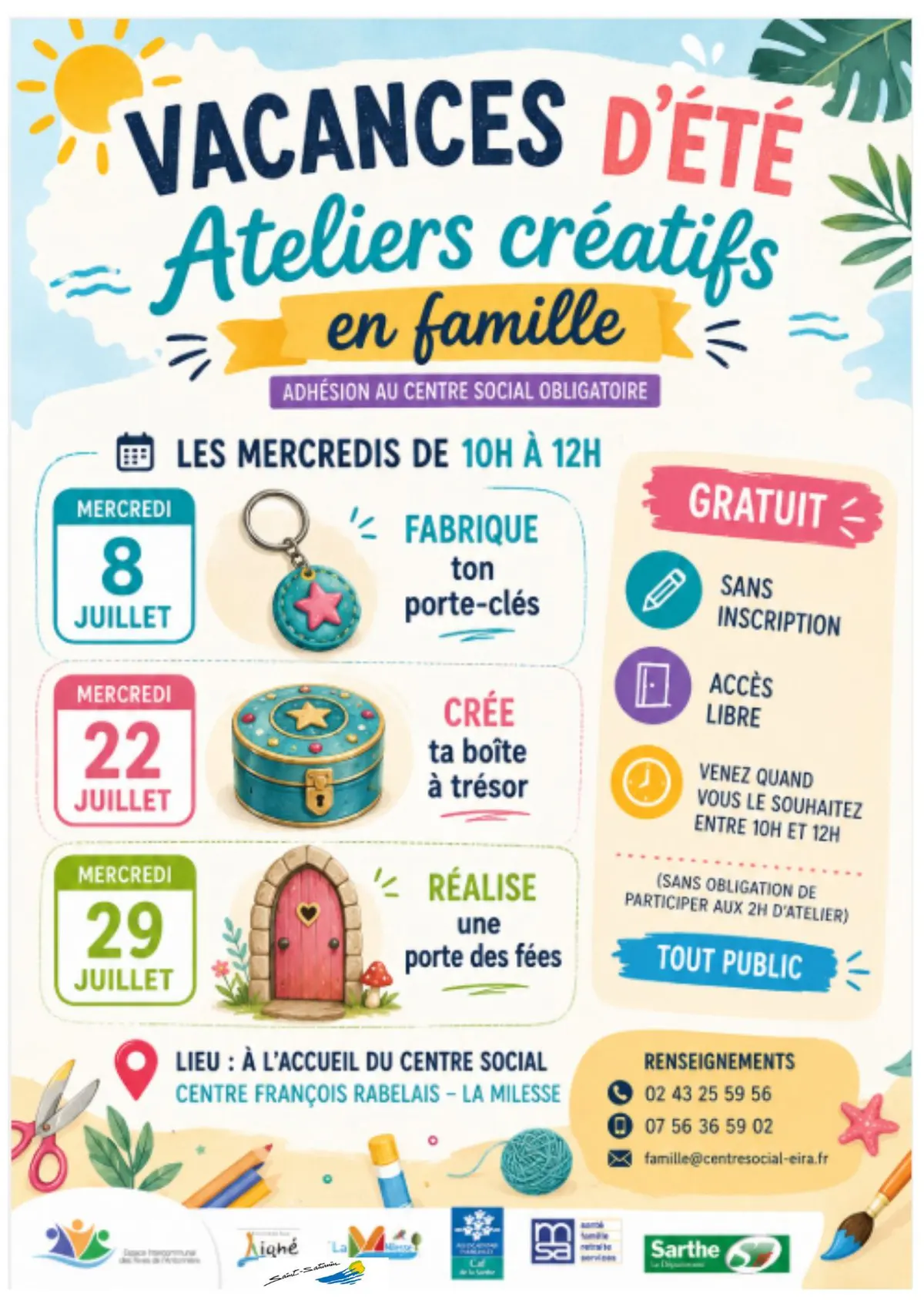 ATELIERS CRÉATIFS - SECTEUR FAMILLES