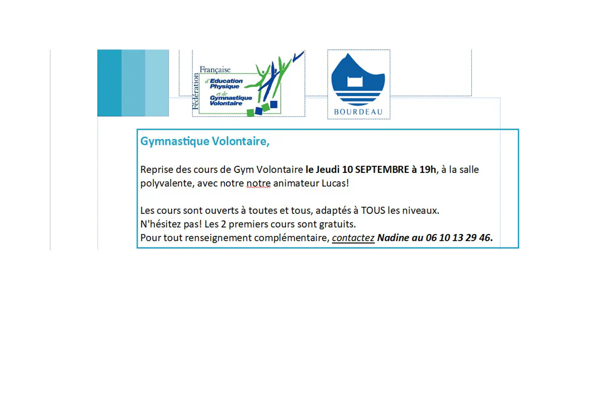 La Gymnastique Volontaire fait sa rentrée !