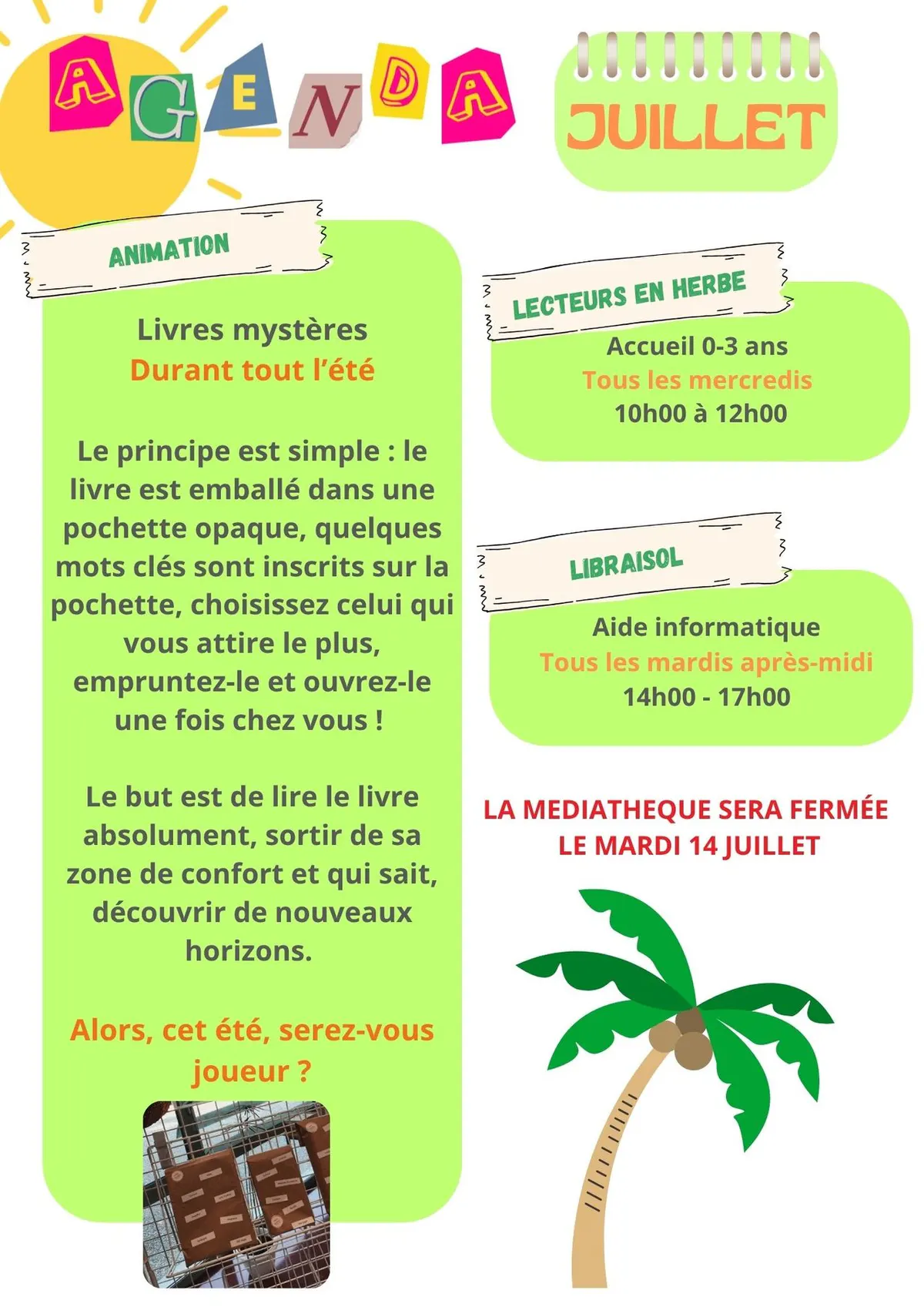 Programme médiathèque -  JUILLET 2026