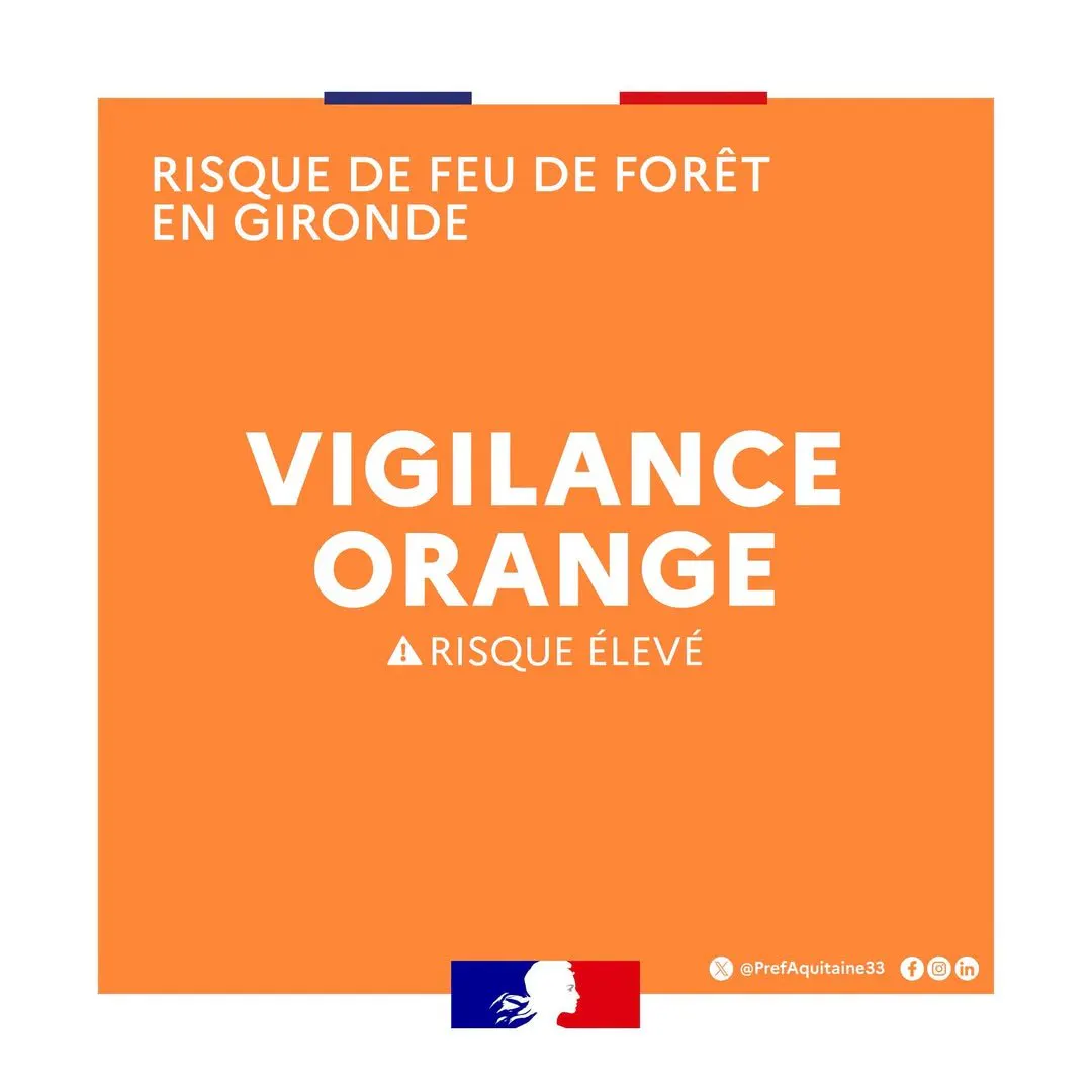 🚨 Point Vigilance Incendies : Niveau Orange en Gironde 🌲