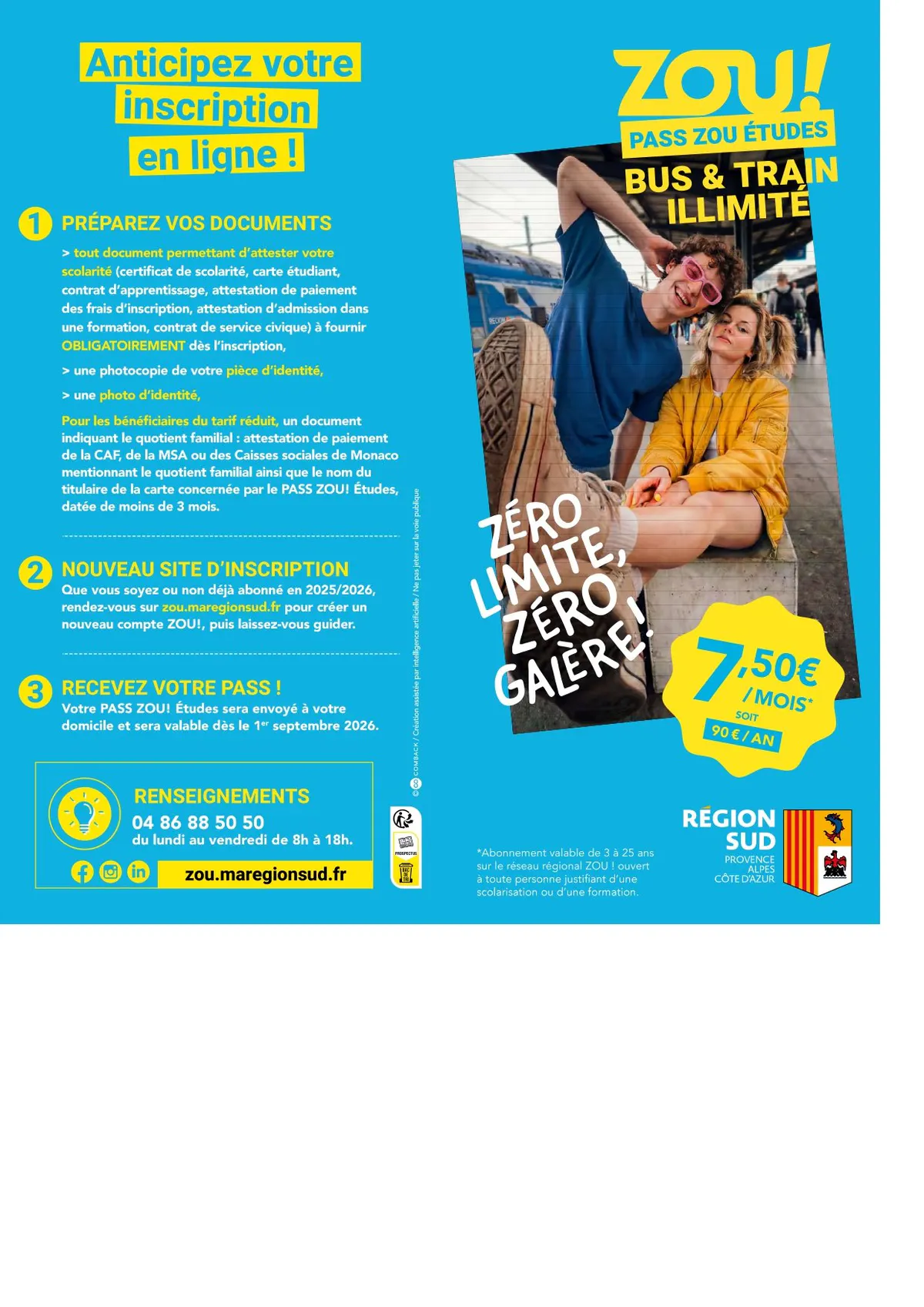 Pass ZOU année 2026/2027